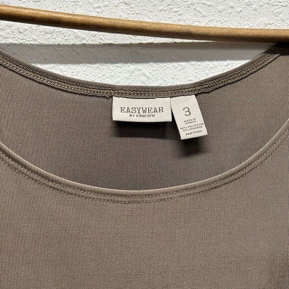 Easywear Chico’s Olive Sleeveless Slinky Knit Scoop Tank Size 3 (XL) - Picture 3 of 11